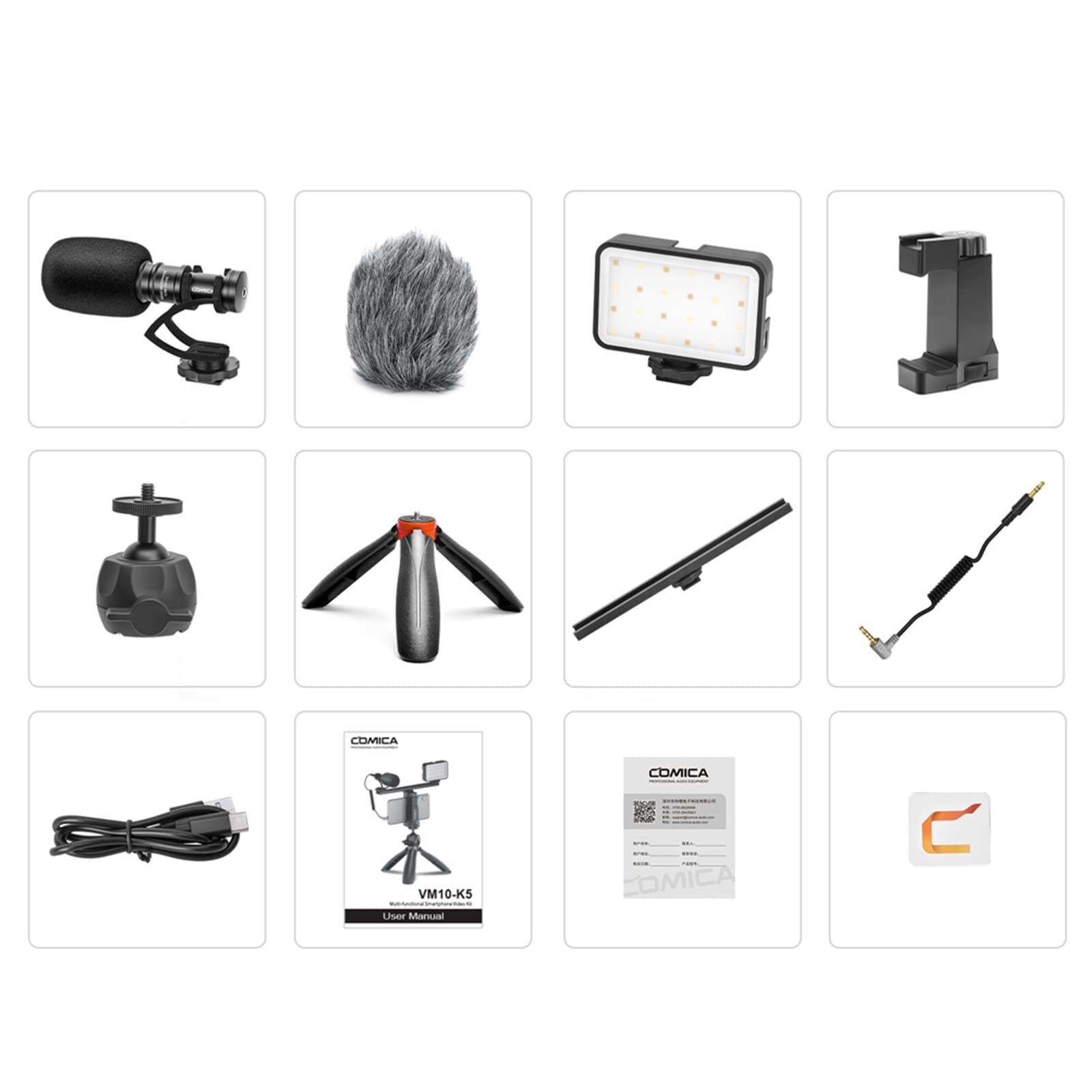 Amazon | Comica CVM-VM10-K5 スマートフォンビデオマイク 三脚/多機能