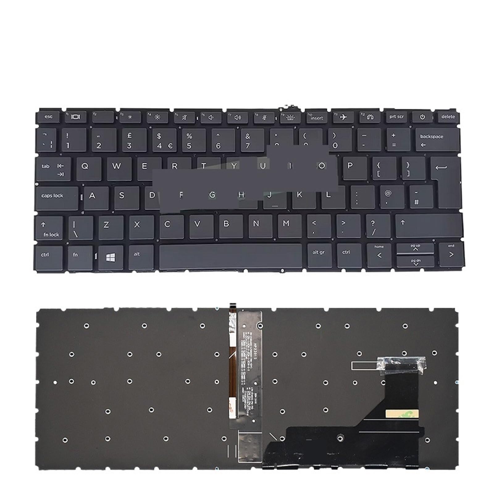 Clavier rétroéclairé Espagnol pour réparer un HP EliteBook 830 G7 usé - 3