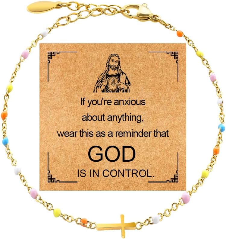 ZLLOO Gold Plated Cross Bracelet - Christian Religious Jewelry, Confirmation Gifts for Women Girls Sister Daughter Friends