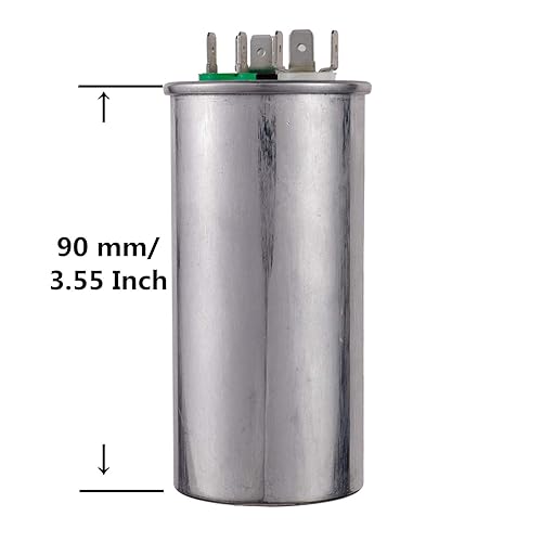 Miniatura 3 de BOJACK 40+5uF 405MFD 6% 370V CBB65 Condensador de arranque circular de doble funcionamiento para funcionamiento de motor AC o arranque de ventilador