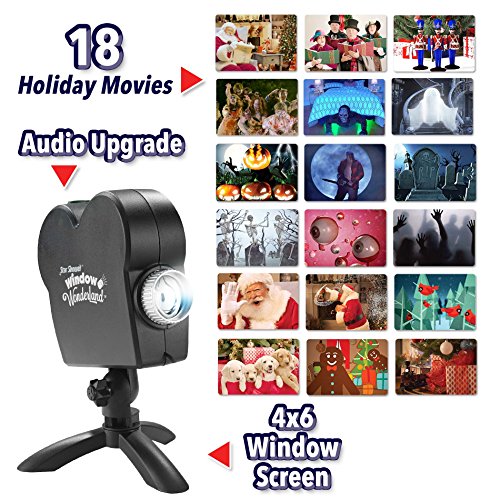 Star Shower E-12120 New 2017 Window Wonderland Projector BulbHead (Upgraded 18 Holiday Movies) - Thumbnail 4