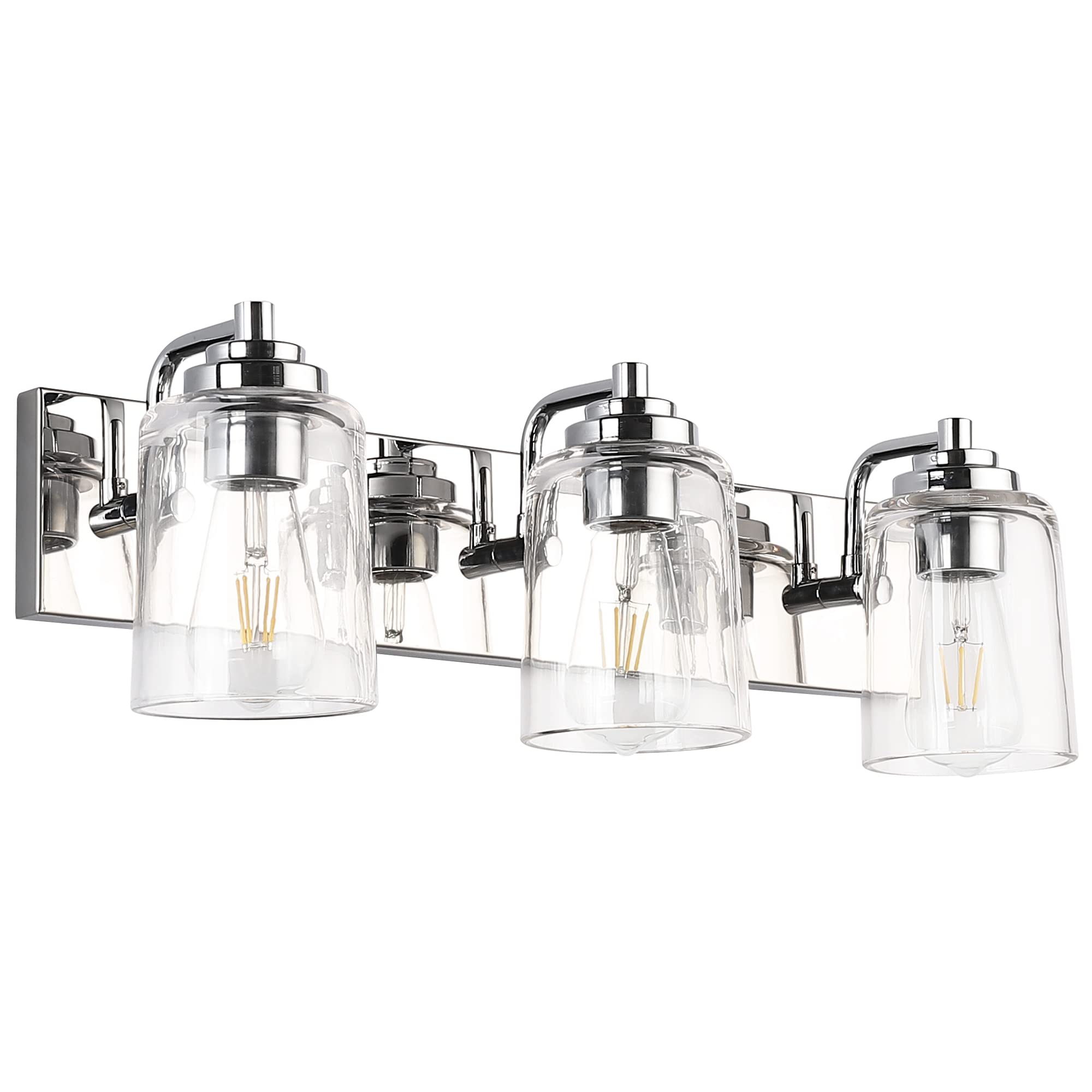 SOLFART 22.7 Inch Chrome Vintage Bathroom Vanity Light Fixtures Lights Over Mirror Wall 3 Light??êBulbs exclude ??ë