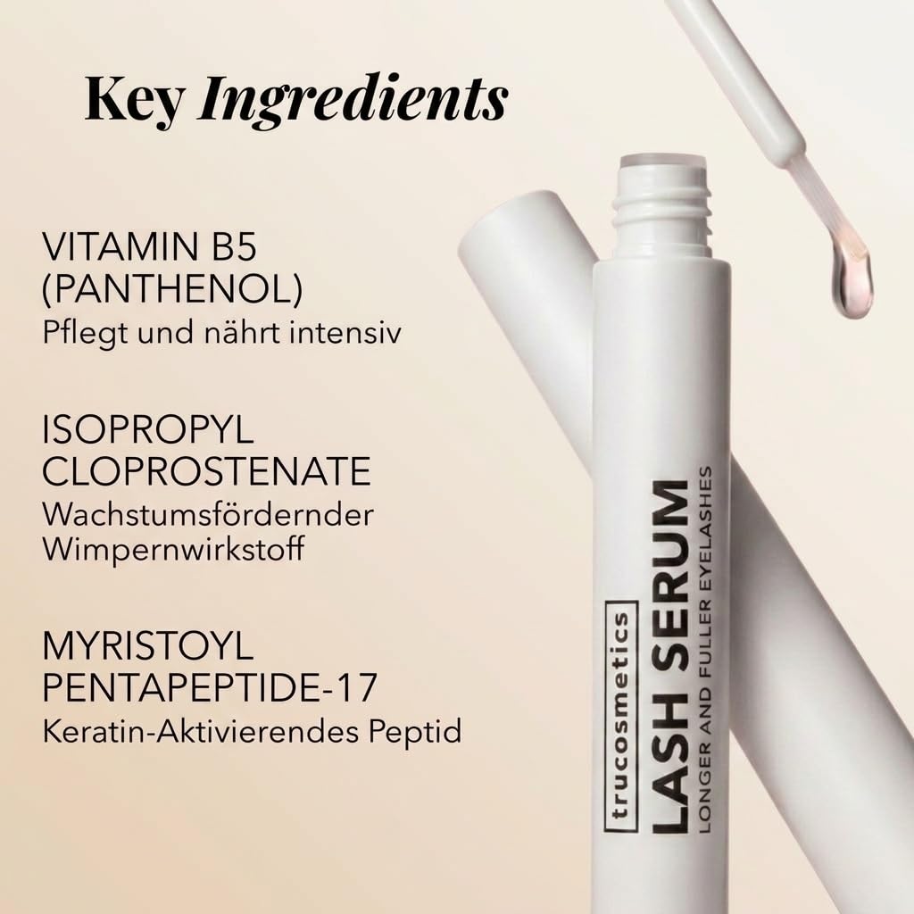 LASH SERUM – Intensives Wimpernserum für maximale Länge, Dichte & Stärke – hochwirksame Intensiv-Formel für sichtbare Ergebnisse in wenigen Wochen – Wimpern Booster – Made in Germany