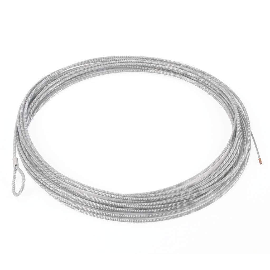 Cable de Acero Trenzado Galvanizado y Plastificado para Tensar la Red de Tenis y Vóleibol de 14 Metros. Cable de Repuesto para la Tensión de la Red