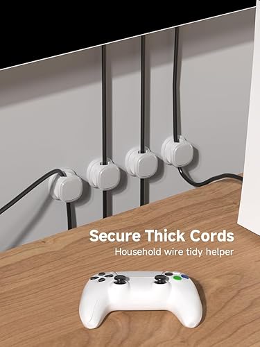 Miniatura 7 de Paquete de 9 organizadores de cables, gestión de cables de resorte, bonitos clips adhesivos para cables, cargador de teléfono para escritorio,