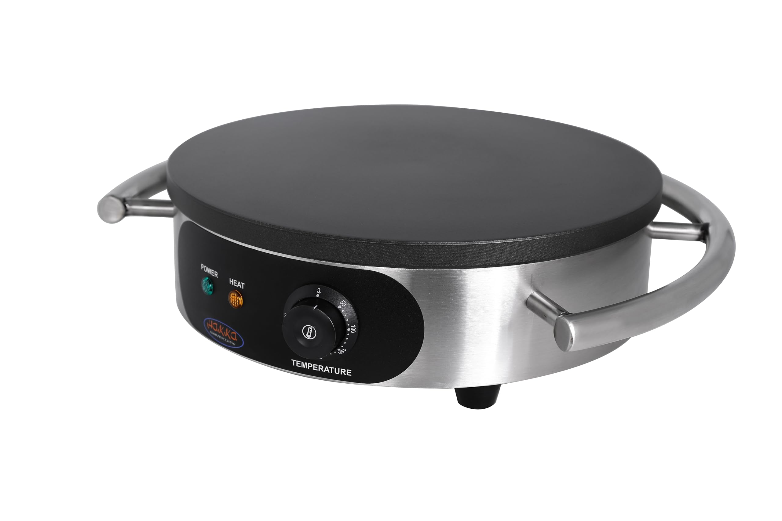 Hakka Crêpière Électrique 40cm, Crêpière Professionnelle avec Plaque de Cuisson en Fonte, Machine à Crêpes avec Poignée et Spatule pour La Maison, La Boulangerie, Les Restaurants et Les Cafés, 3000W