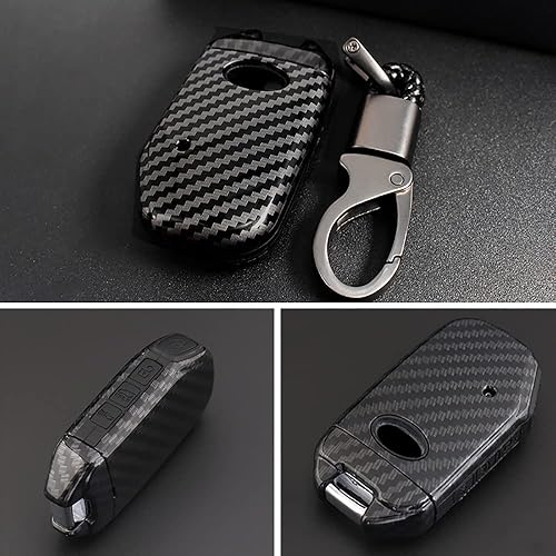 Miniatura 3 de ontto Funda para llavero con protección para mando a distancia Kia, color negro (1 funda y 1 llavero)