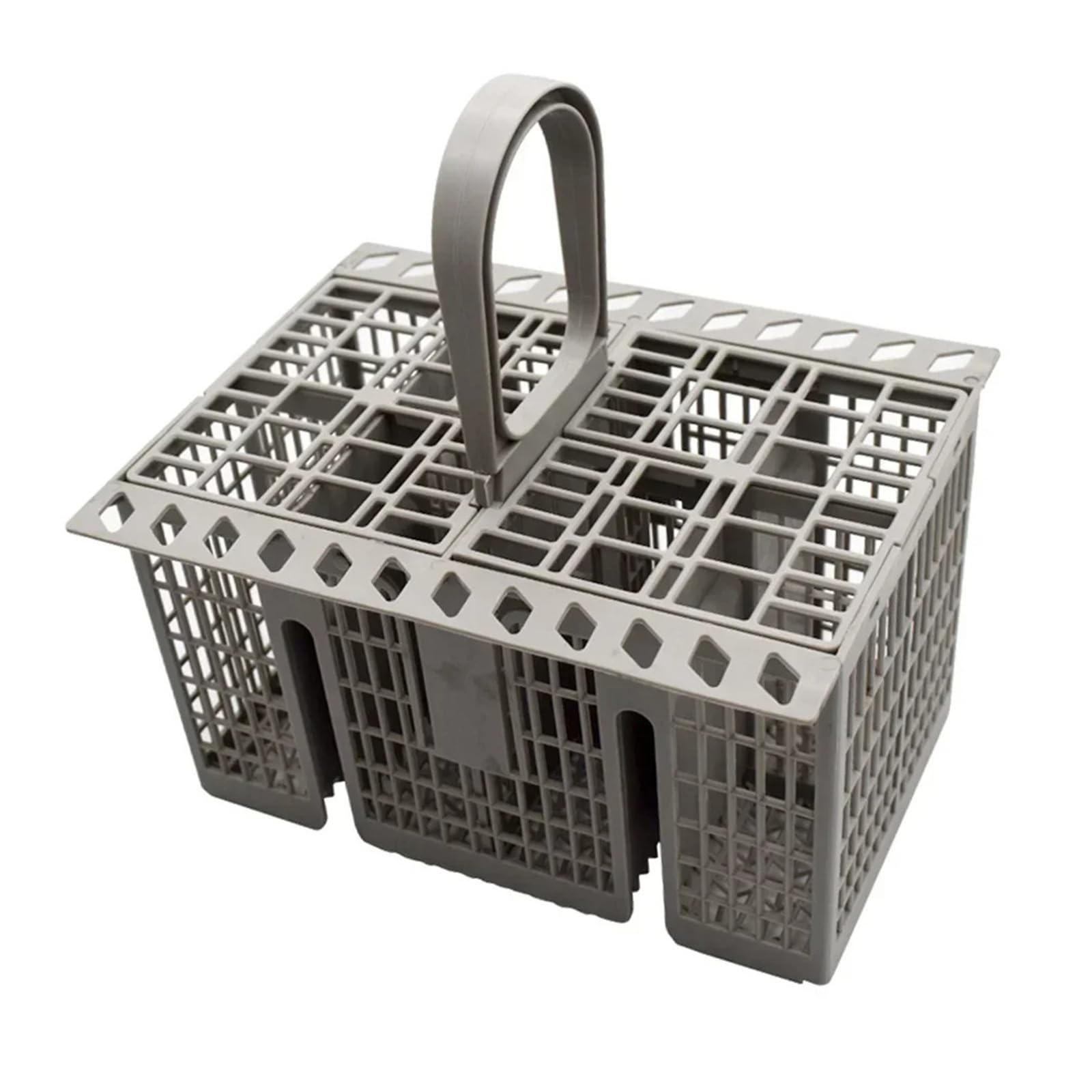 Compatible con cesta for cubiertos desmontable Hotpoint C00257140 | Caddy de plástico dividido desmontable con asa de transporte.