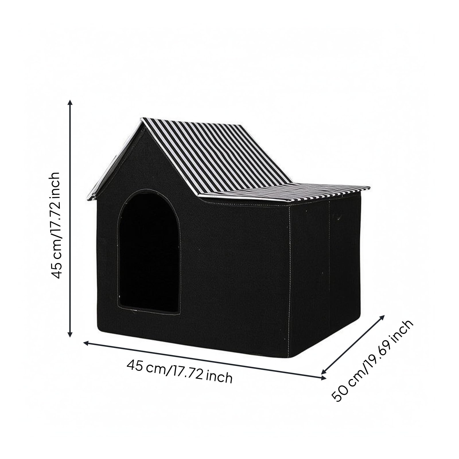 Baoblaze Outdoor Shelter Plegable para Mascotas Casa Refugio con Estructura Ligera y Fácil de Montar Tela Lavable y Cálida Adecuada para Gatos y Perros en Viajes Camping y Jardín, Negro, Grande