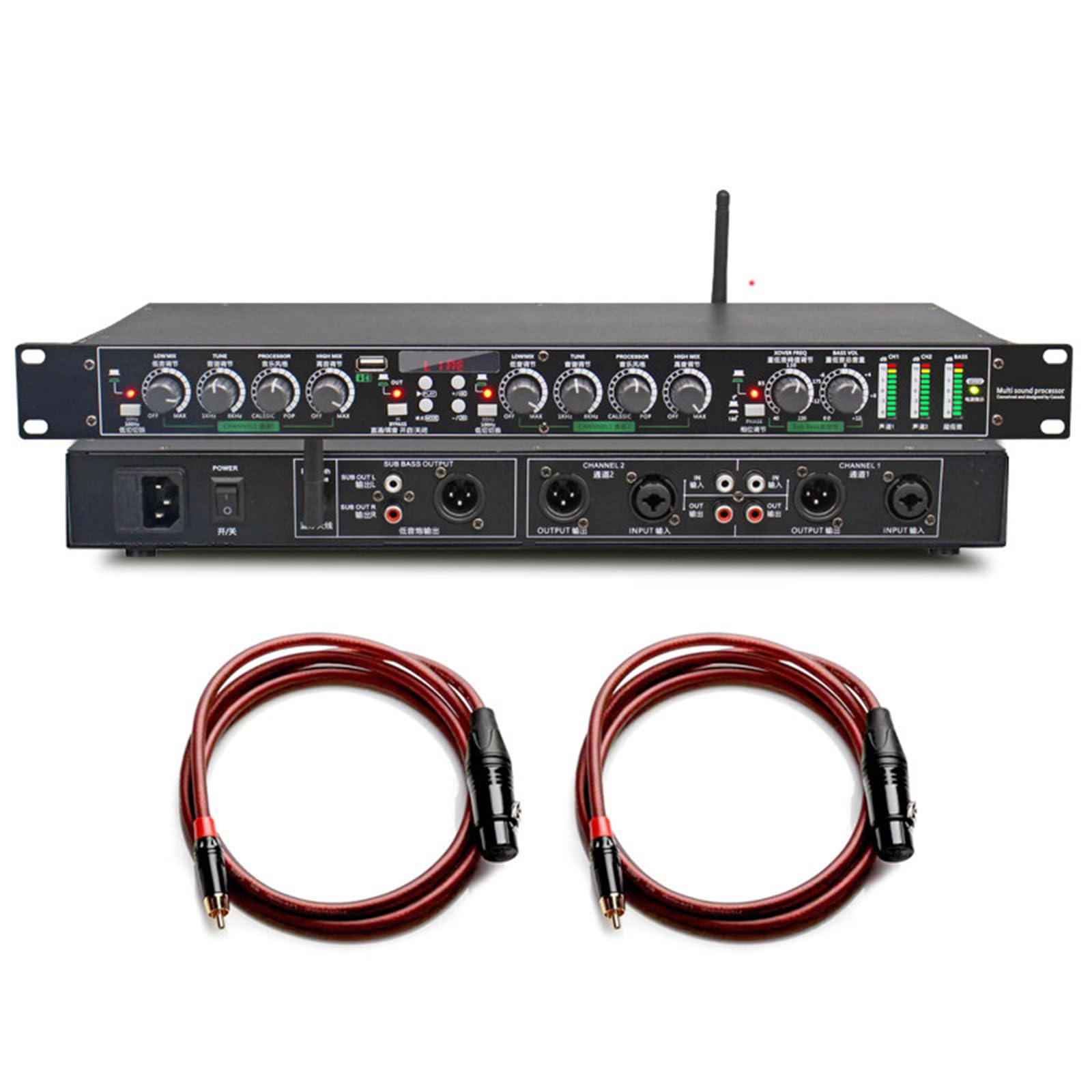 THYXGS Professional Stage Audio Exciter With Audio Driver Sound, Exciters Enhancers Sonic Maximizer Enhancer, Mic Signal Timing Suppression, Usb/bluetooth Input, For House Karaoke Stage A