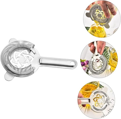 Miniatura 4 de HOMSFOU Filtro de hielo de acero inoxidable, filtro de café, filtro de bebida, filtro de café, filtro de acero, barra de cóctel, colador de cóctel,