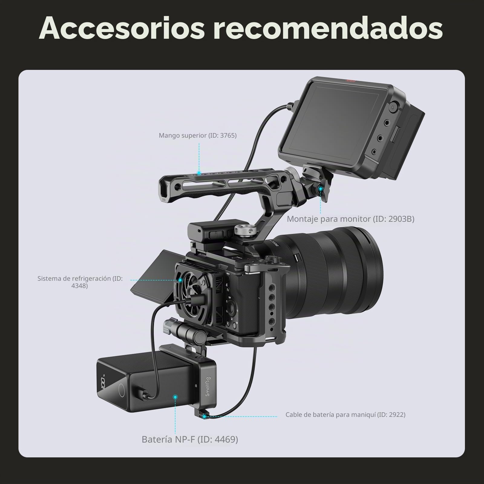 SMALLRIG Kit de Jaula ZV-E10 II para Sony Alpha ZV-E10 II con Abrazadera de Cable para HDMI, Placa de Liberación Rápida Incorporada para Arca, Zapata Fría y Orificios Roscados de 3/8''-16-4867