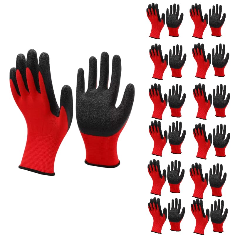 cmjlydh 4/12 Pairs Pack Multifunctional Work Gloves Gardening Gloves and Heavy Duty Work Gloves (12)