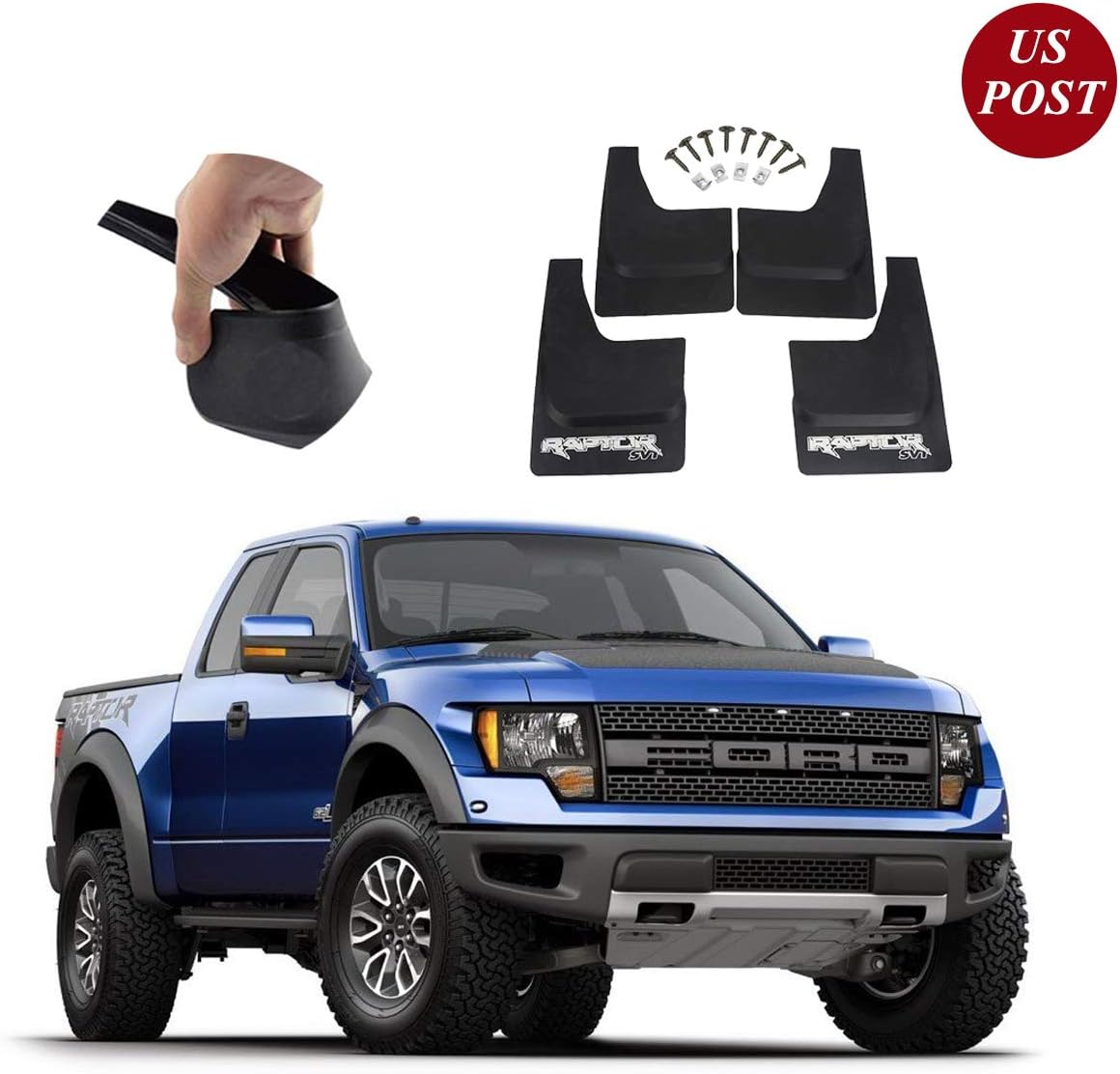 Molded Splash Guards Mud Flaps for Ford F150 SVT Raptor 2010-2014 Front & Rear side Mudflaps Mud Guards
