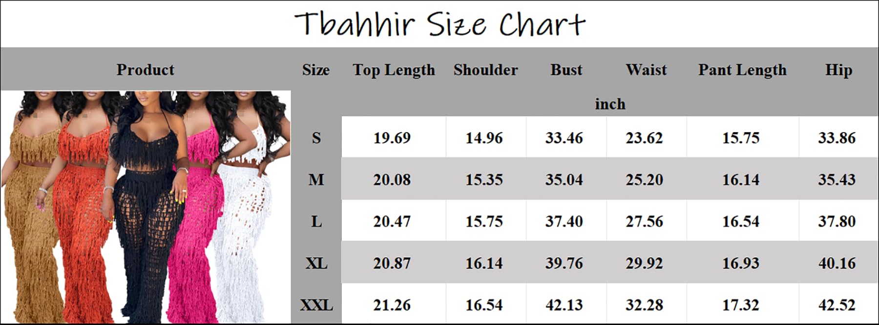 Tbahhir Conjunto de 2 piezas para mujer, sexy, de ganchillo, bikini, para playa, parte superior halter, pantalones con flecos