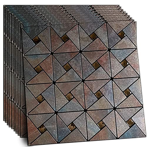 XUANINY 10-Sheet Peel and Stick Backsplash Tile,Windmill Plus Glass Self-Adhesive