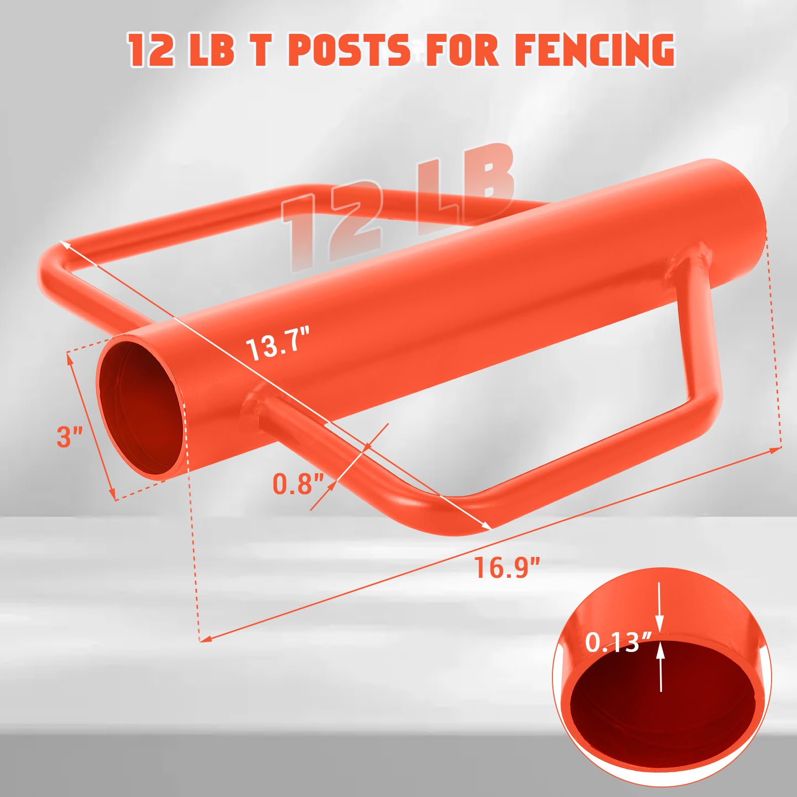 Amazon.com : T Post Driver with Handles 12 LB Metal Fence Post Driver for U Fence  Post Wooden Post Chainlink Fence,Heavy Duty Hand Post Pounder with Handle  (Orange) : Tools & Home