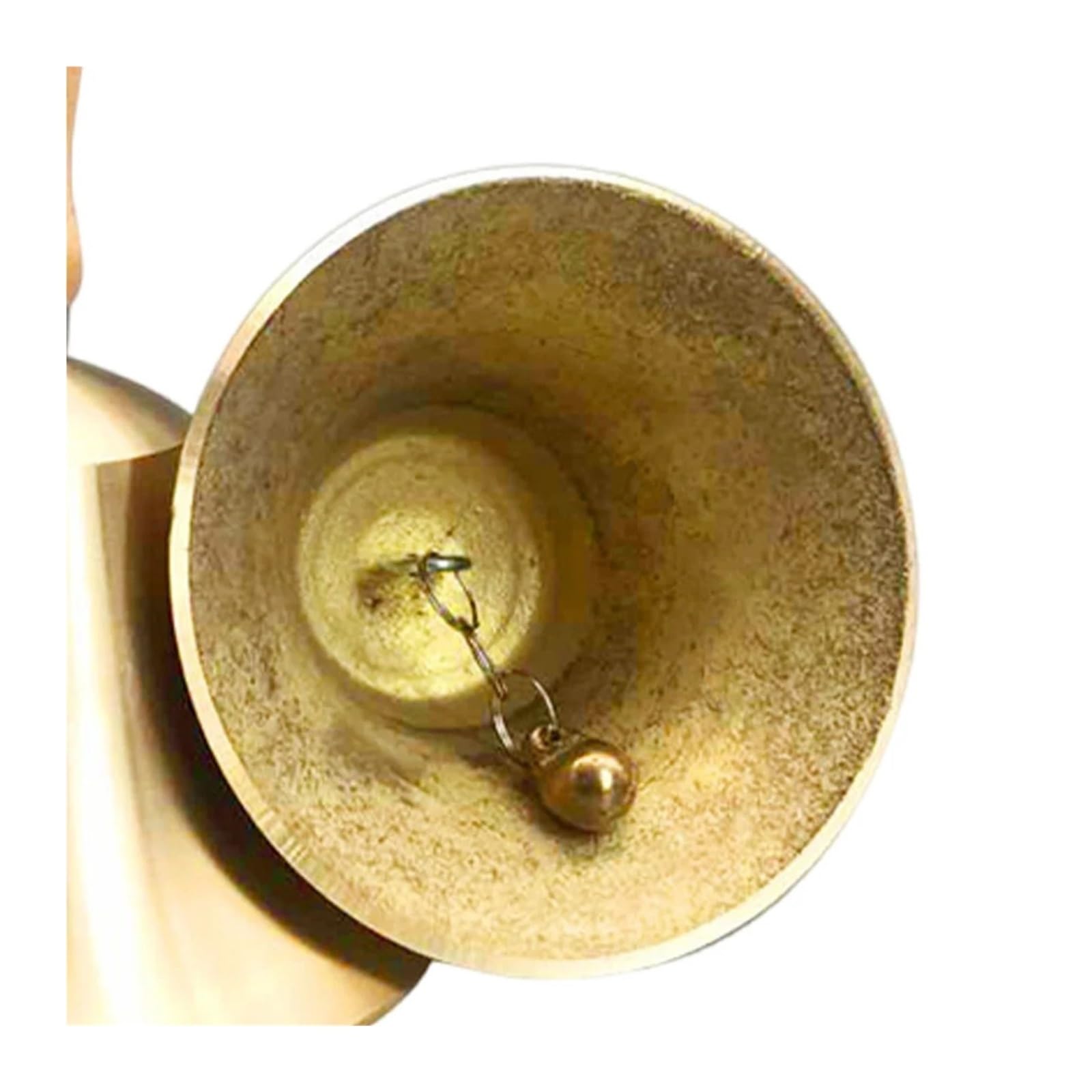 Campana de Mano Metal Campana de mano latón macizo 7 cm con mango madera | Llamada fuerte sonando campanas for el aula de la escuela de bodas