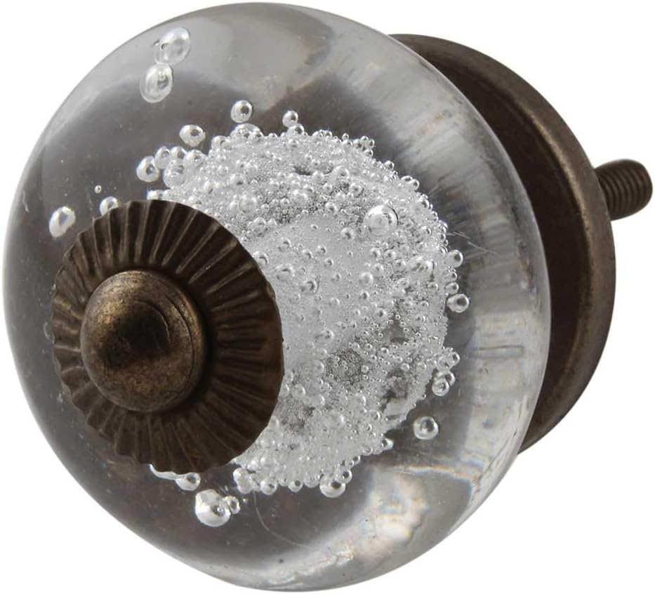 Indian Shelf Pack of 16 Bubble Clear Glass Dresser Knobs Drawer Handles Cabinet Pulls Farmhouse Hardware