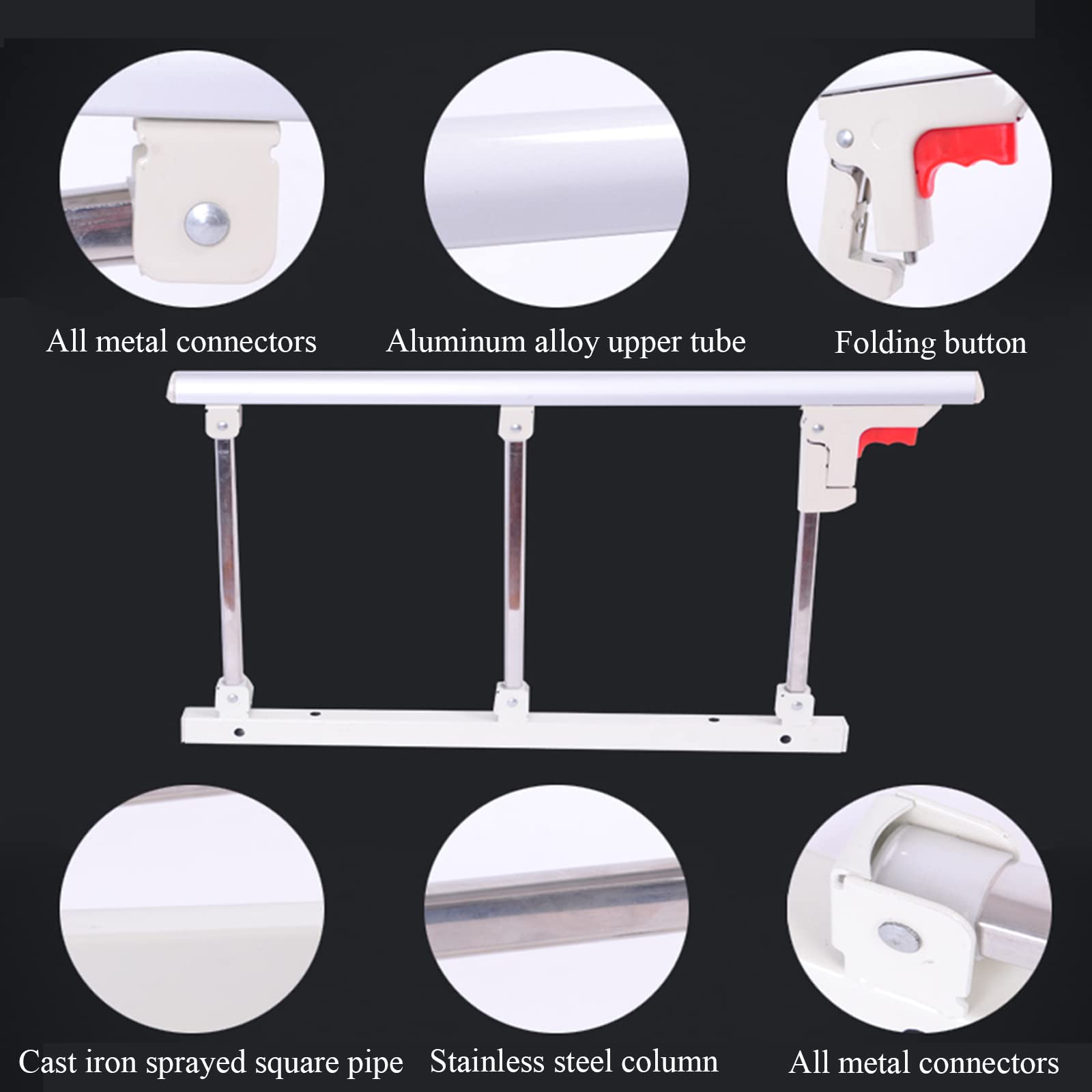 Letto per anziani, dispositivi di assistenza medica per disabili, maniglia di sicurezza per letto, barra di sostegno pieghevole per letto ospedaliero per adulti, B, 74 cm x 40 cm/29,13 x 15,74 polli