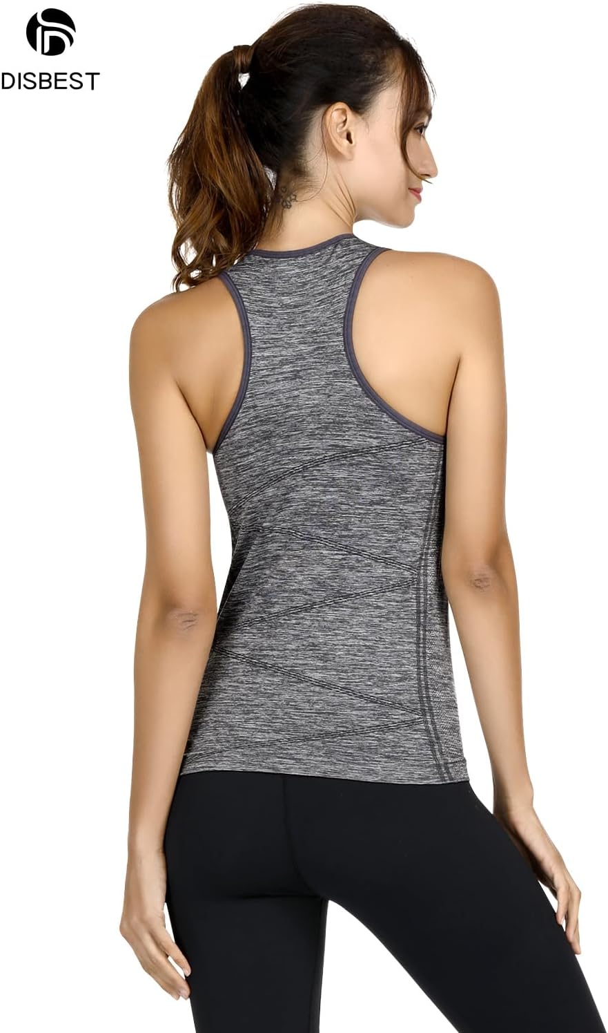 Disbest Yoga Tank Top, Women's Performance Stretchy Quick Dry Sports Workout Running Top Vest with Removable Pads