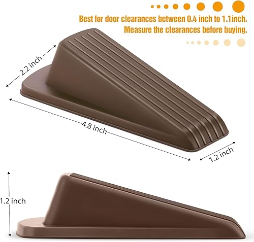 Miniatura 2 de Crosize Paquete de 5 topes de puerta para la parte inferior de la puerta, topes de puerta de goma de alta calidad, cuña de puerta resistente para