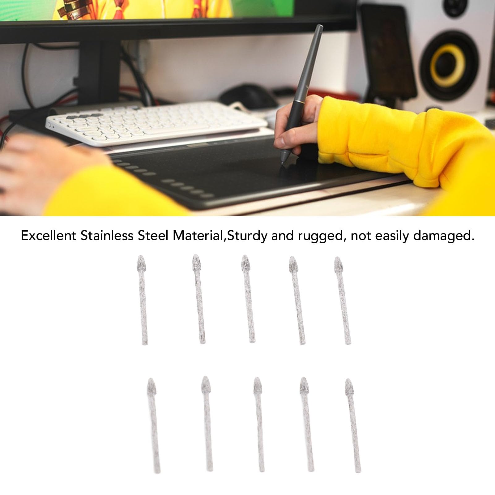 10PCS Replacement Tips for Kamvas 12 13 22 22 Plus Pro 16 Plus, Tilt Pen Tips Nibs Replacement, High Sensitivity Pens Nibs Accessories