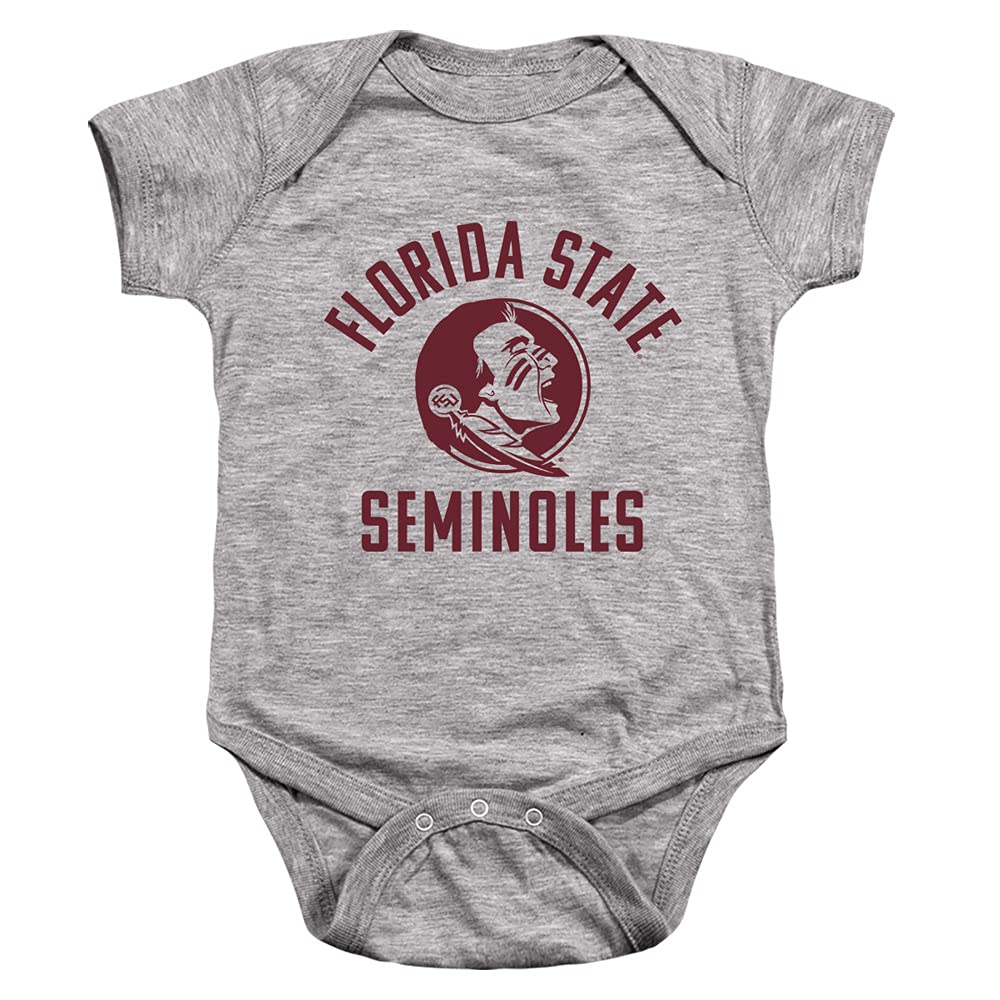 Florida State University Official One Color Seminoles Logo Unisex Infant Snap Suit for Baby,Athletic Heather, 6 Months