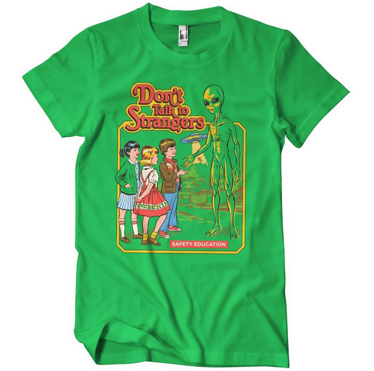 Steven Rhodes Men's Green Officially Licensed Don't Talk To Strangers T-Shirt (Green), Small