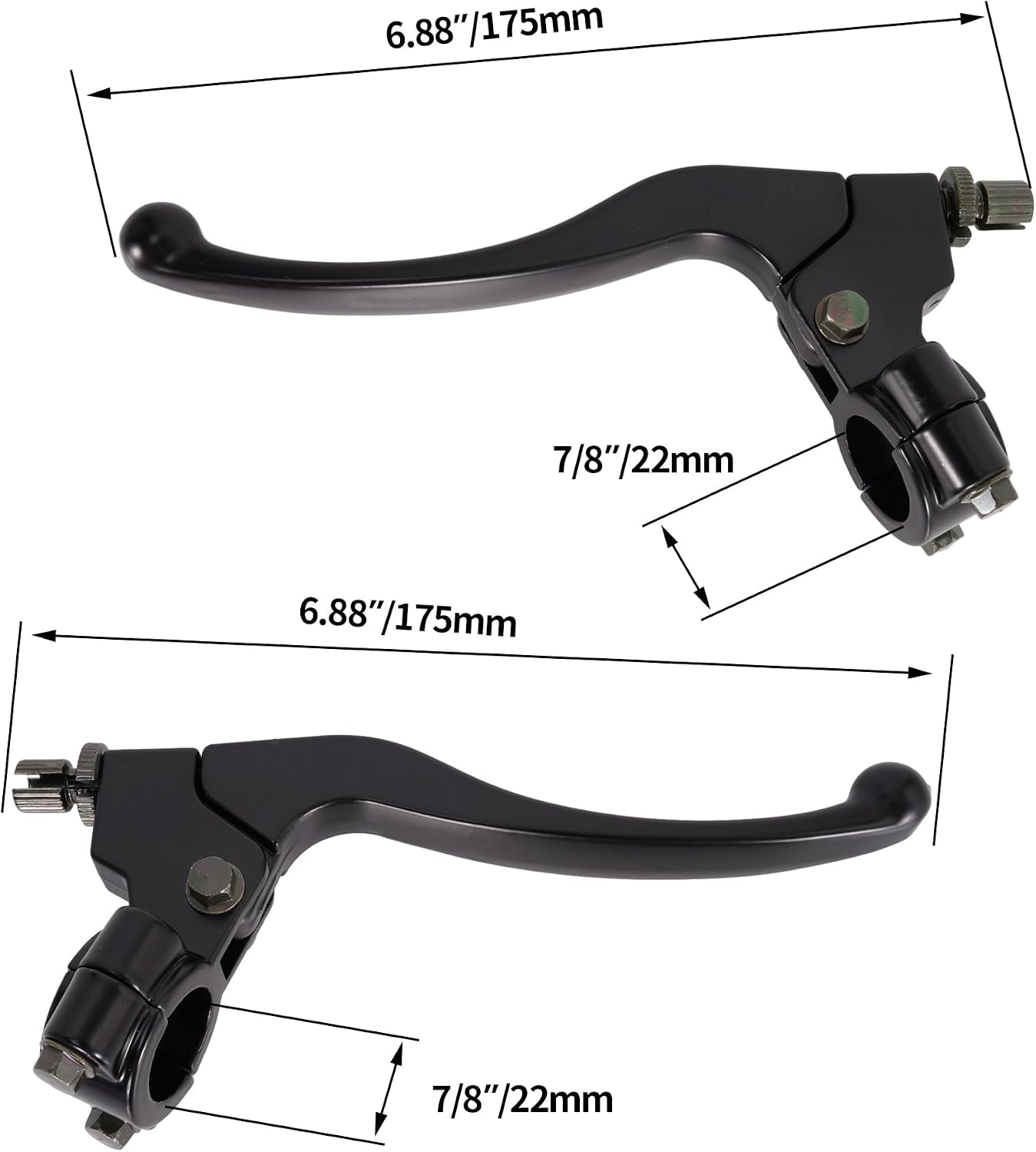 RUTU Left Right 7/8" Clutch Brake Handle Levers Perch for XR200r XR100 XR250 CRF70 CRF80 CRF100 CRF450R XR80 XL100 XL250 Mini Bike ATC MB200 MB165 Baja,22mm Universal Pit Dirt Bike Parts