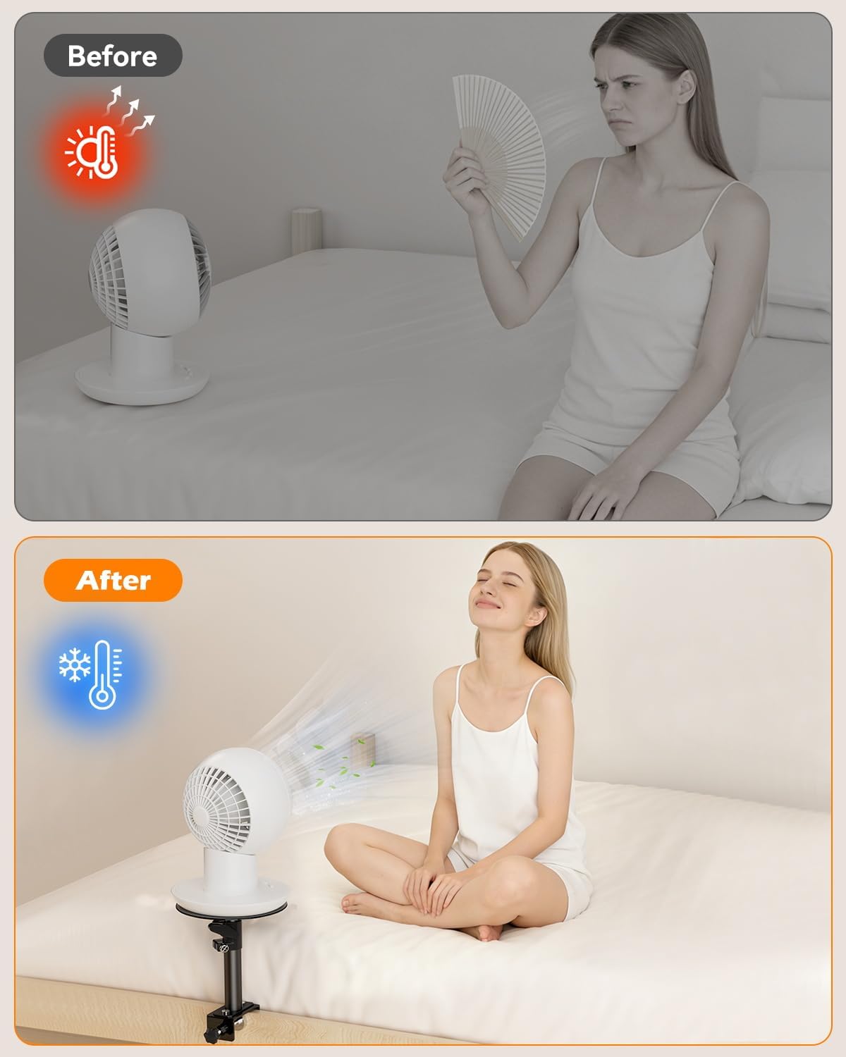 CloudValley Adjustable Fan Holder for Woozoo Fan - Dorm Room, Bunk & Lofted Bed, Cooling Accessory College Essentials for Boys and Girls, Patented Height & Distance Design, Height Adjustable (Black)