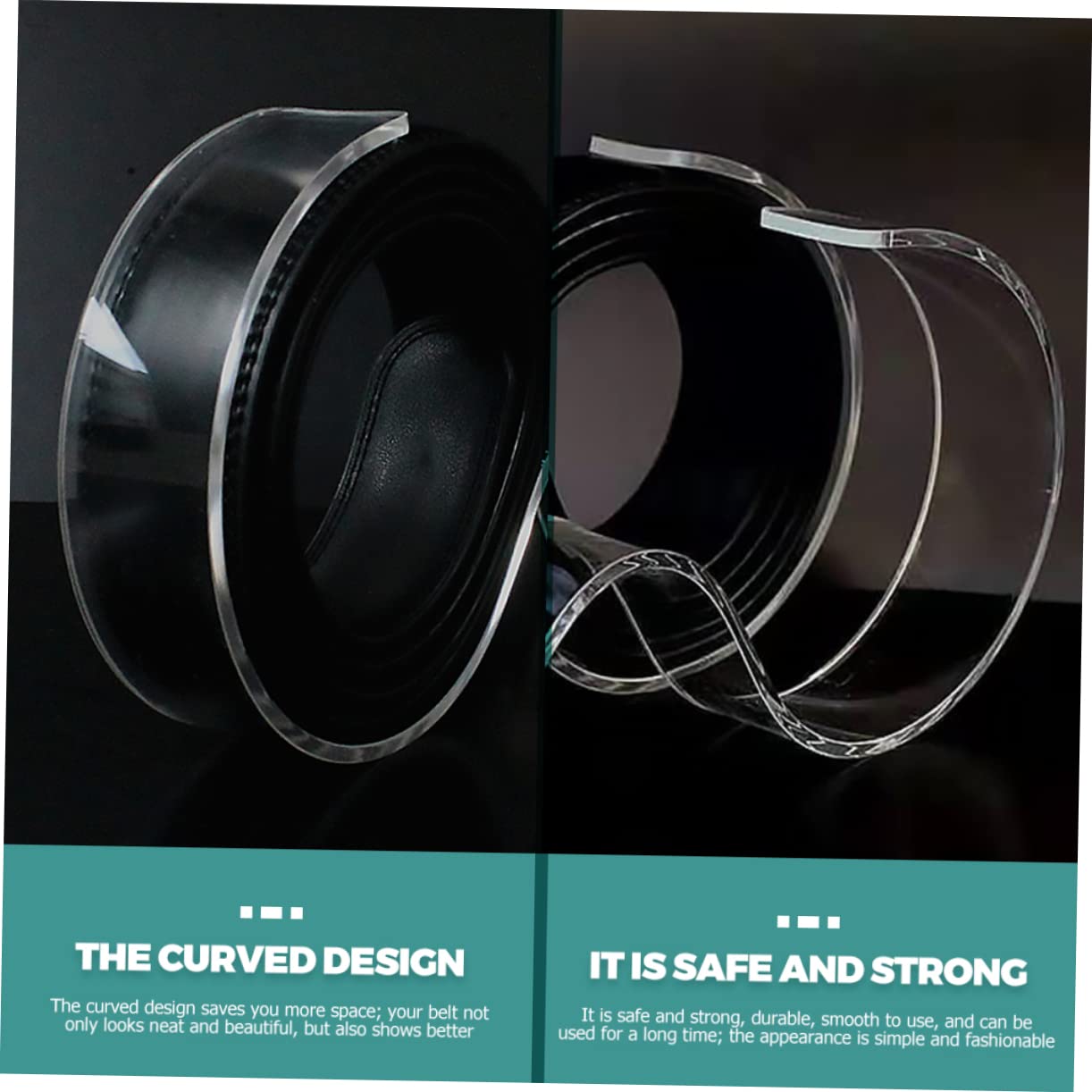 Happyyami 5Pcs Acrylic Belt Display Stand Organizer for Men and Women Belt Holder Rack for Home and Closet Use