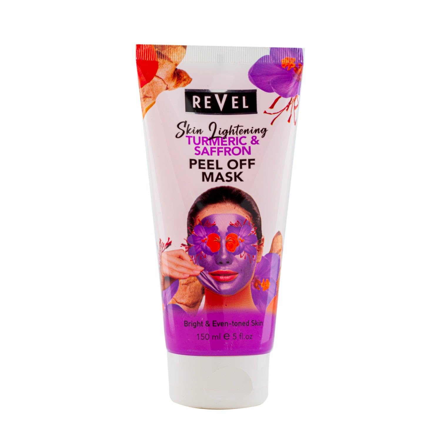 Skin Care Lightening Turmeric & Saffron Peel Off Mask 150ml, For Men & Women, Soothing and Refreshing, Removes Black Head & White Head, Face Wash, Bath & Body, Tighten Pores, Beauty