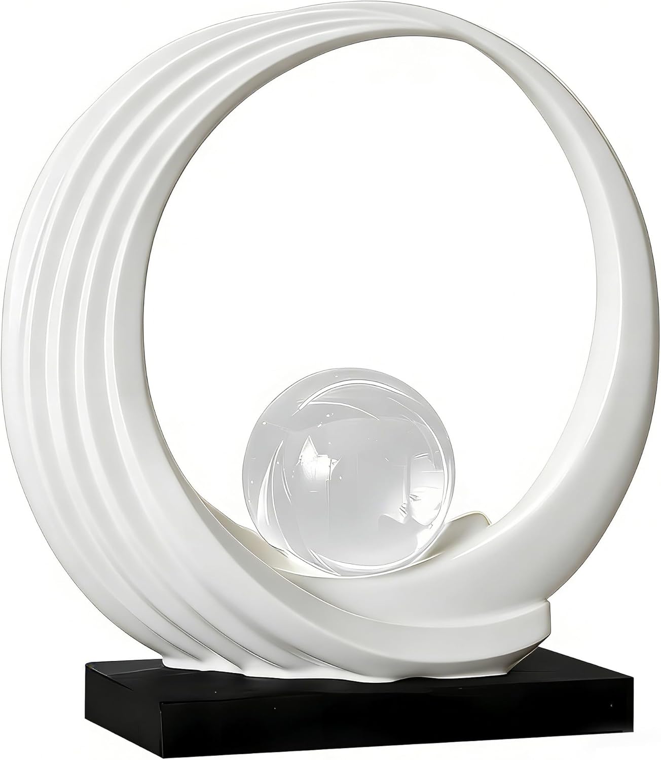 Dosker Golden Shelf Decor Statues,Coffee Table Modern Abstract Stripe Home Decor Sculpture,Desk Decor for Living Room,Office(White)