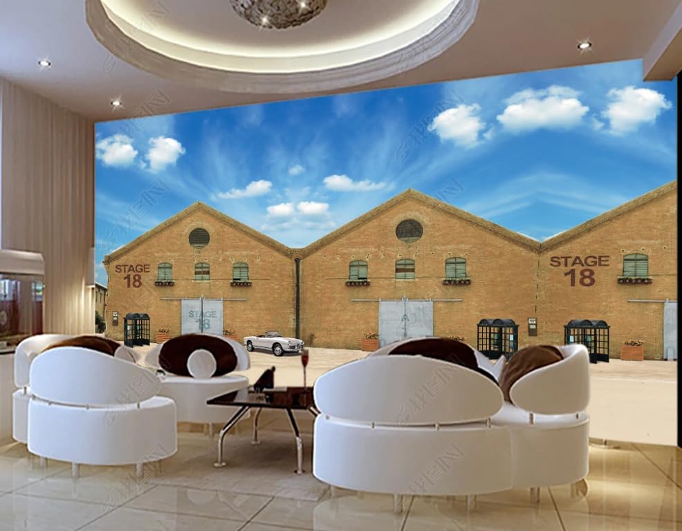Papier peint intissé brique rouge pour salon style loft industriel
