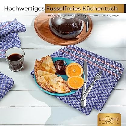 LUXTOGO®️ - Geschirrtücher Baumwolle Set, 100% Baumwolle Küchentücher Ringgesponnene Extra Dicker 300g/m² Geschirrhandtücher 50 x 70 cm Küchenhandtücher für Küche, Restaurant (Pack of 10) – Bild 7