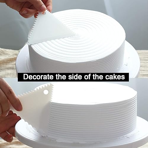 Miniatura 6 de Anvin - Juego de herramientas de glaseado para tartas, raspador de plástico, raspador de glaseado para tartas, para decorar bordes, tartas, suaves,