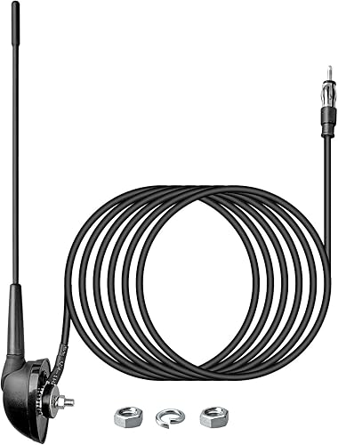 Anina Antena universal de 9 pulgadas AMFM de montaje superiorlateral para vehículo, camión, barco, ATV, UTV, RV, motocicleta, mástil de repuesto de