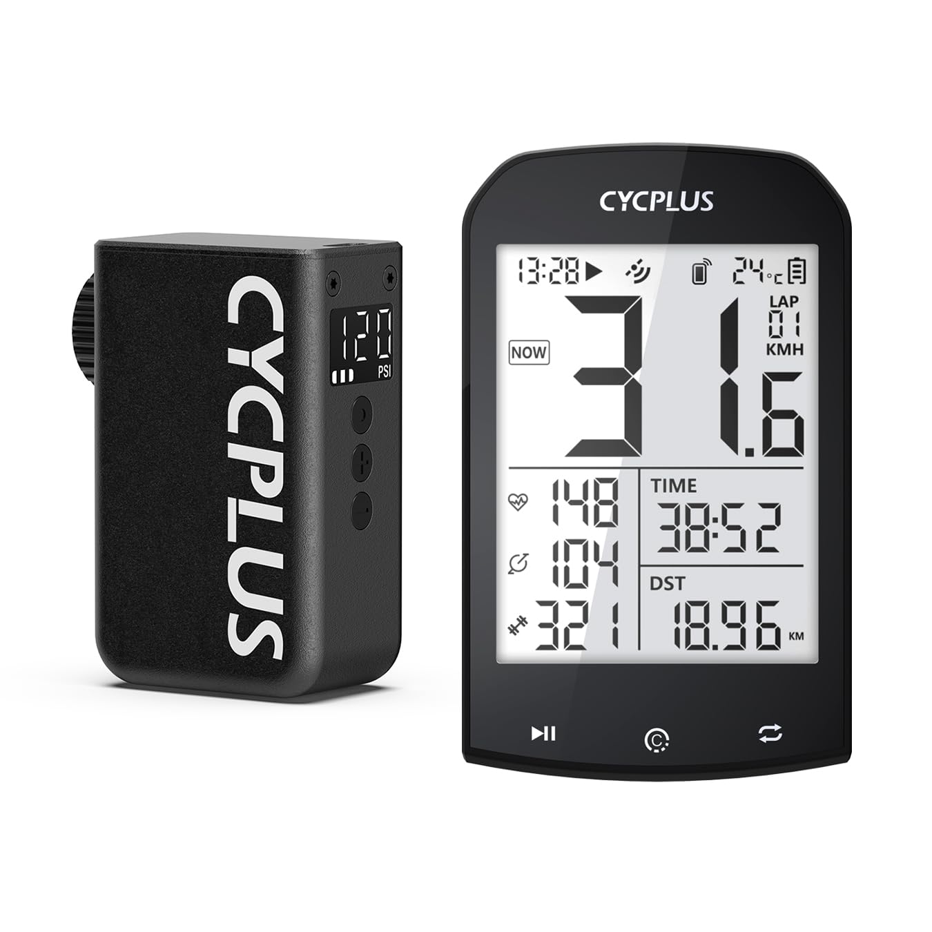 CYCPLUS Bike Pump AS2PRO + GPS Bike Computer M1