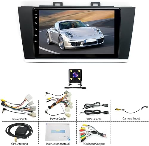 Miniatura 2 de 9" Android 11 Radio estéreo para coche GPS BT WiFi compatible con Su-baru LegacyOutback 2015-2018