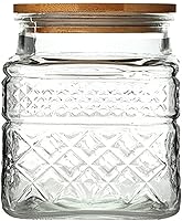 Vista 7 de Tarro de almacenamiento de vidrio, 38 onzas líquidas, recipientes de alimentos con tapa de bambú, recipientes de cocina, tarros de vidrio herméticos