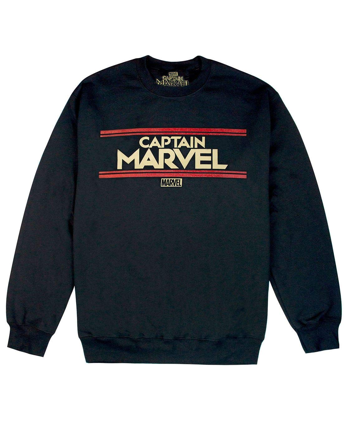 Vanilla Underground Women's Black Marvel Captain Letters Sweatshirt
