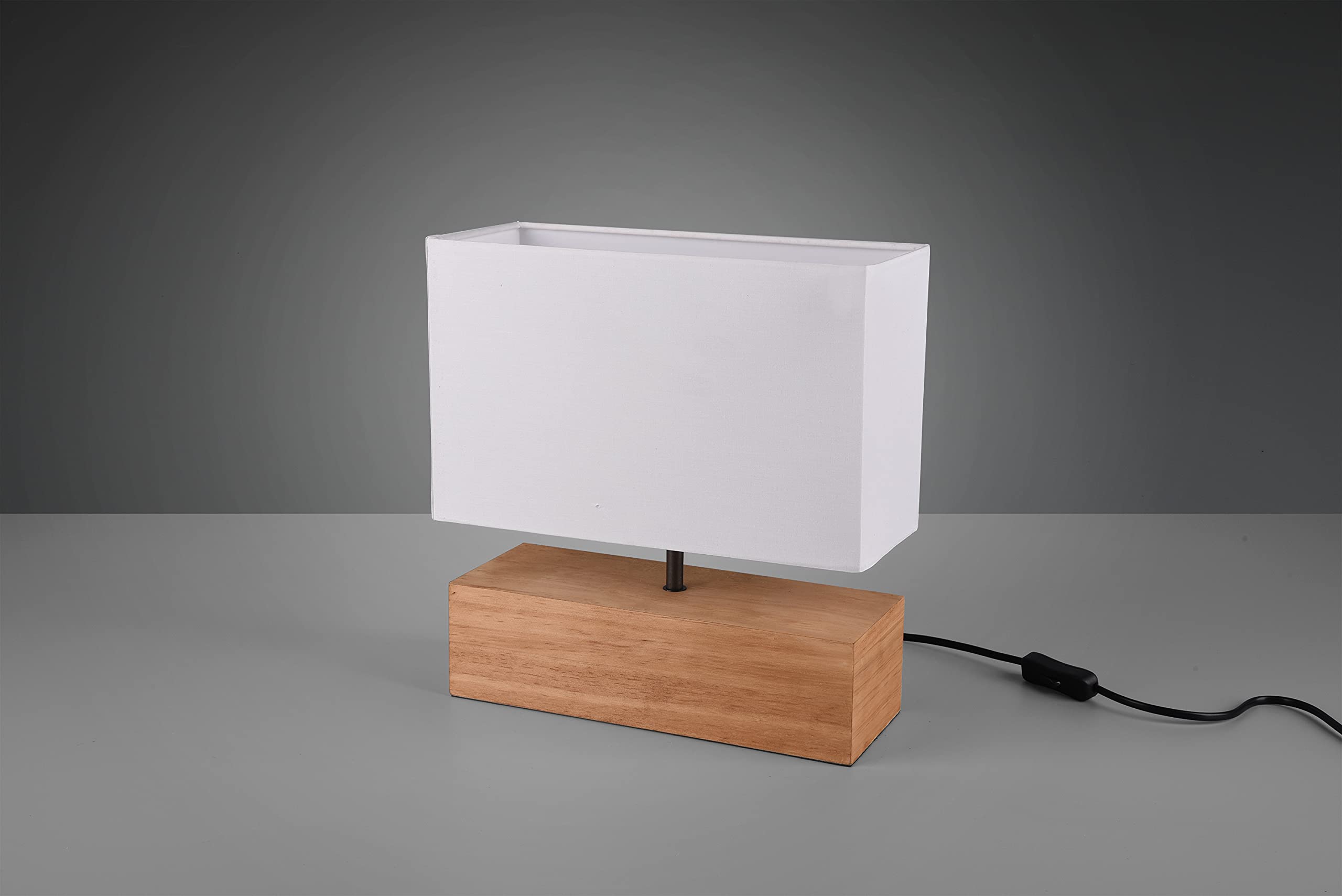 Reality Leuchten Woody R50181030 - Lampada da tavolo, 1 lampadina E27, colore legno, 30 x 12 cm