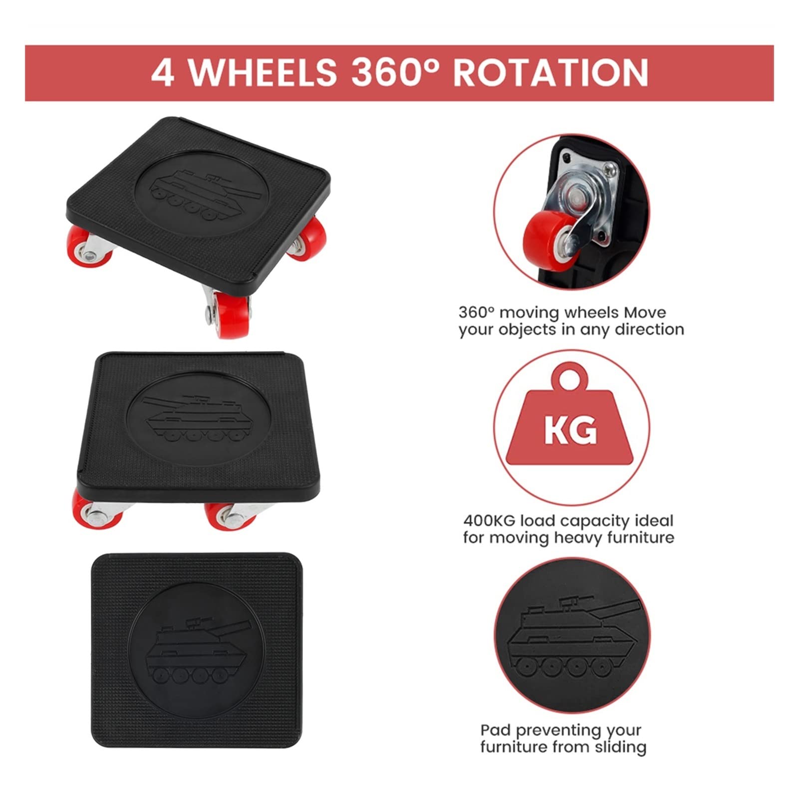 Podnośnik przyczepy, Meble Set 880LB Ciężkie Meble Mover Shifter Lifter Slider Koła Rolkowe Koła Ruchome Zestaw Sofa Stół Demontaż,Odporny na korozję