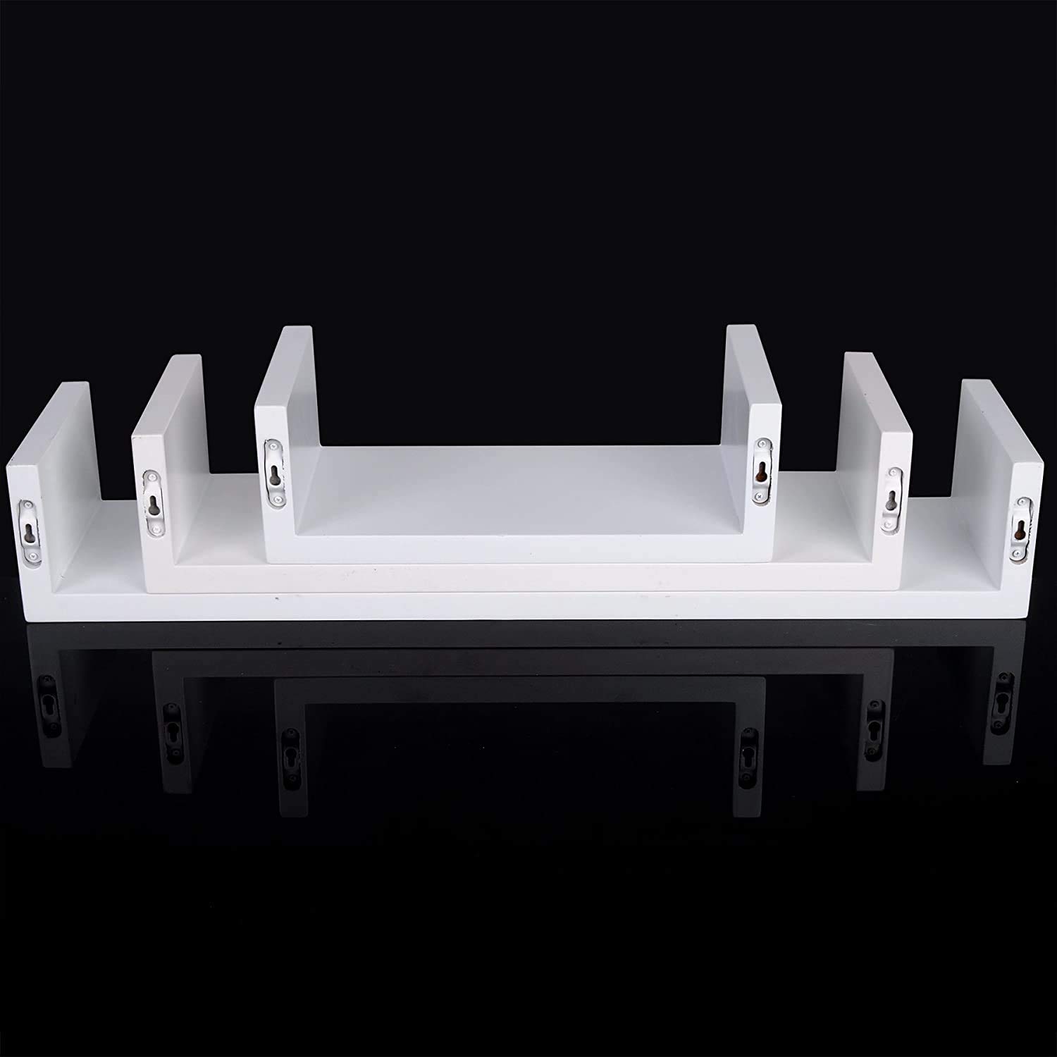WOLTU Juego de 3 Moderno Estantes de Pared Estantería Baldas Pared CD DVD Estante para Libro Salón Comedor Blanco RG9239ws