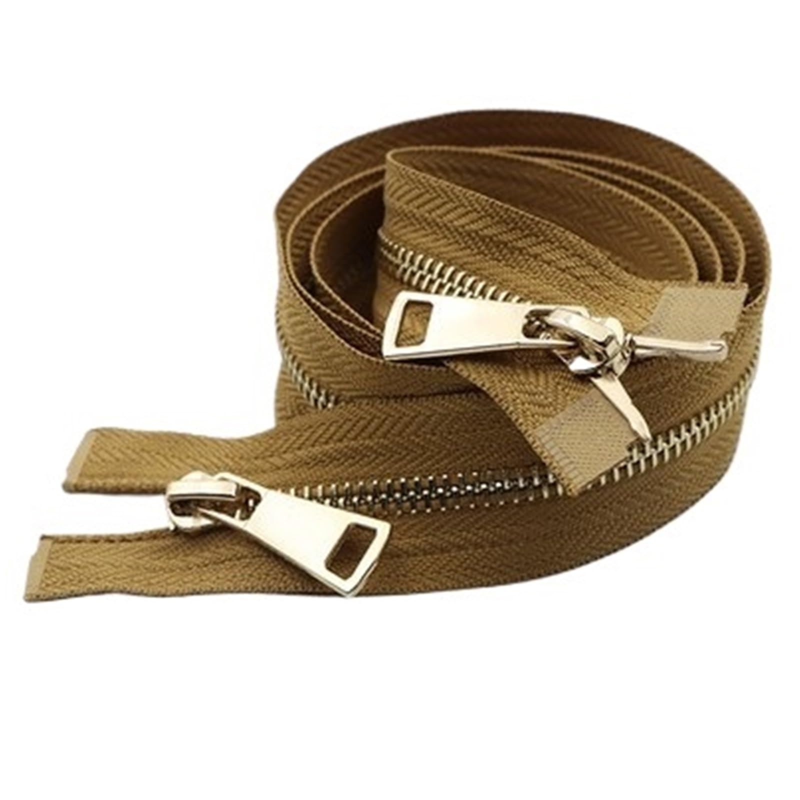 Two Way Separating Zipper, Two Way Separating Zipper Size 5 Multicolor 80cm Metal Gold Teeth Double Sliders(Camel)