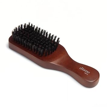 Diane Reinforced Boar Bristle Club Wave Brush for Men and Barbers Medium Bristles for Thick and Curly Hair Use for Detangling, Smoothing, Wave Styles, Restore Shine and Texture