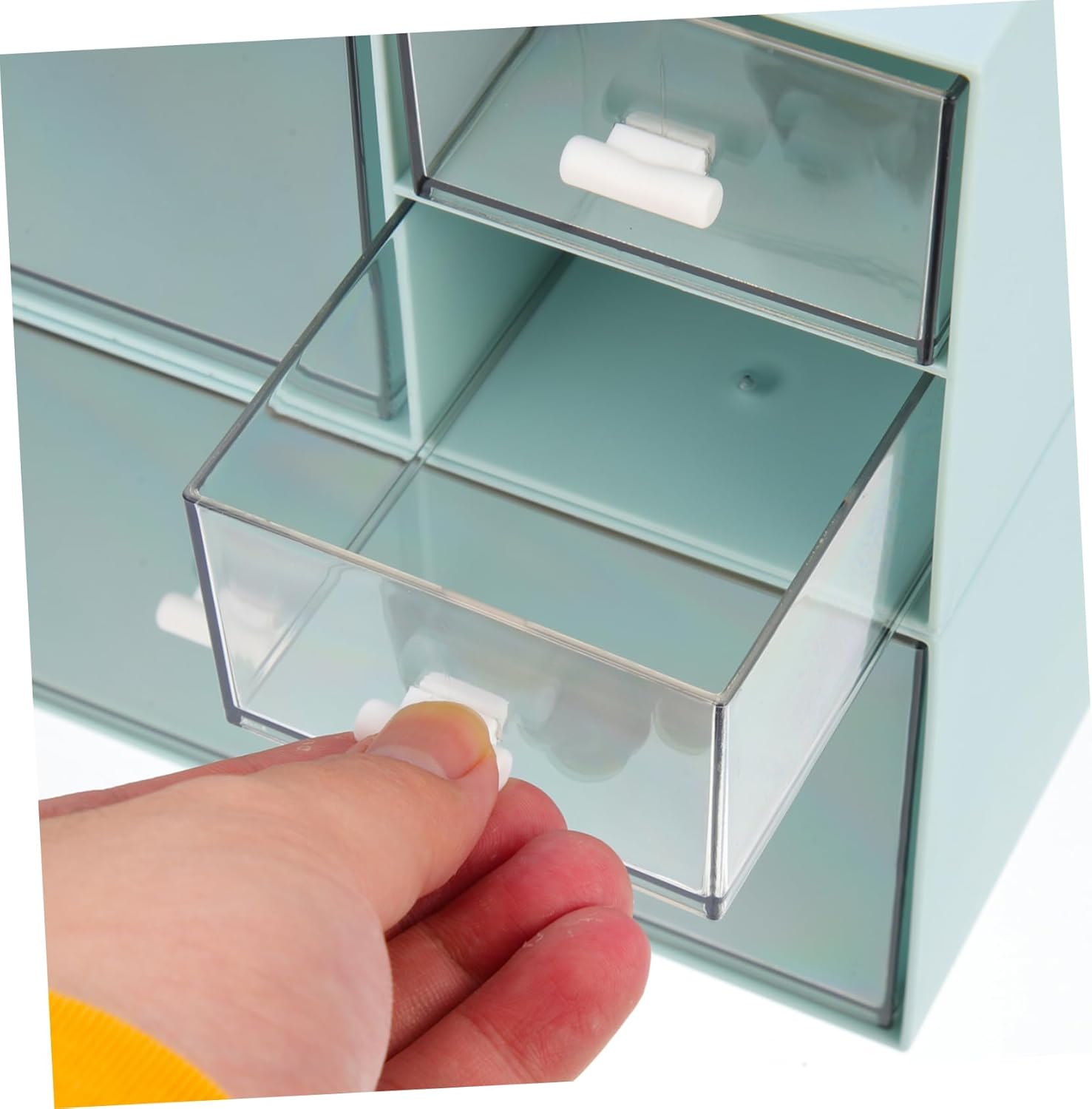 Gadpiparty 1Set Transparent Drawer Type Makeup Organizer Cosmetic Storage Box for Makeup Nail Polish and Sundries Display Case for Bathroom and Desk Organization