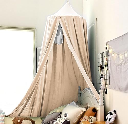 Miniatura 3 de Bunnikins & Clover Toldo de cama para decoración de dormitorio de niñas y niños, mosquitera de cúpula redonda para cuna, juego de castillo de