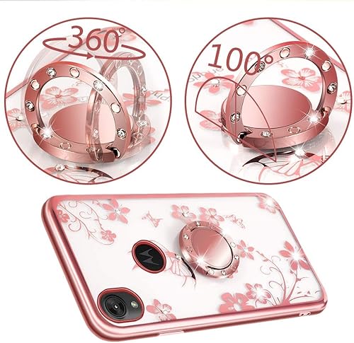 Miniatura 4 de Funda transparente con diseño de mariposa compatible con Moto E6, funda transparente floral que nunca se desvanece, diseño de moda para mujeres y